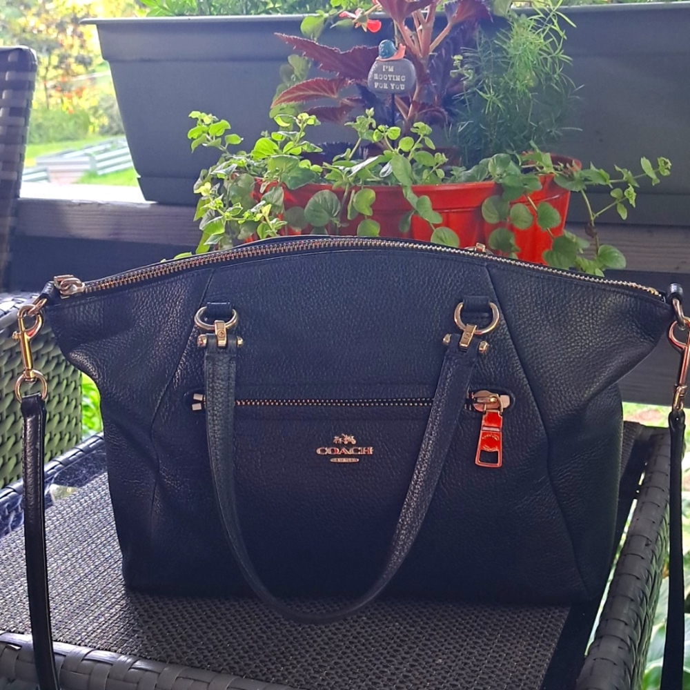 NEW COACH PRAIRIE BLACK 79997 LEATHER Satchel with Removeable Crossbod